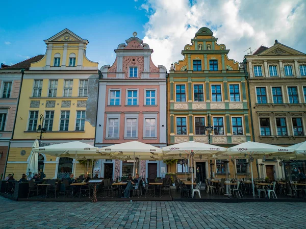 Poznan Polonia Maggio 2019 Case Colorate Piazza Del Mercato Con — Foto Stock