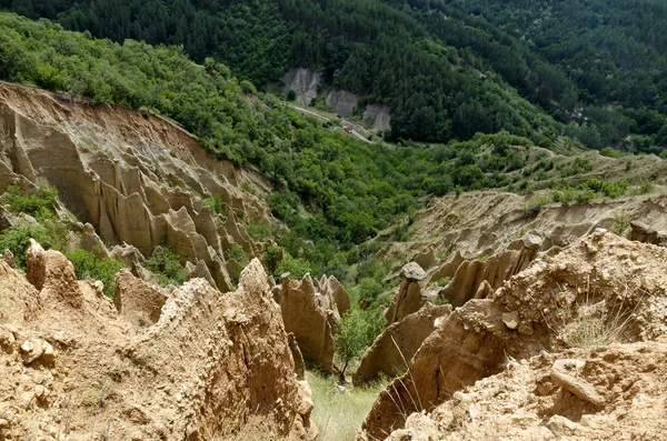 Pískovcové Pyramidy Stob Rilském Pohoří Bulharsko — Stock fotografie