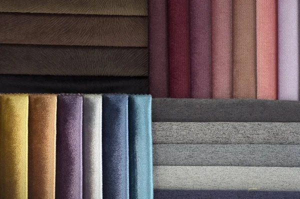 Katalógus többszínű ruhát matting szövet textúra háttér, selyem szövet textúra, textilipari háttér — Stock Fotó