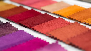 Katalog örgüler kumaş doku arka plan, süet kumaş dokusu, Tekstil Sanayi arka plan bulanık, renkli pamuk kumaş, makro, doku Katalog ile gelen çok renkli kumaş