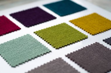 Renkli kumaş kataloğu kumaş dokusu arka plan, ipek kumaş dokusu, tekstil endüstrisi arka plan