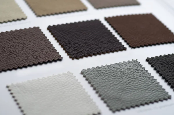 Catalog of multicolored imitation leather from matting fabric texture background, leatherette fabric texture. Industry background