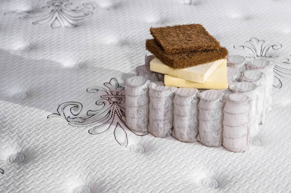 Наполнитель матрасов. Coconut coir, Nature para latex reubine, memory penine independent spring