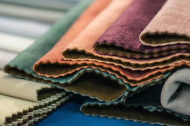 Çok renkli bez kumaş doku arka plan, ipek kumaş doku örgüler gelen katalog