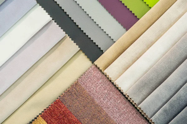 Katalog von bunten Tuch aus mattierendem Stoff Textur Hintergrund, Seidenstoff Textur — Stockfoto