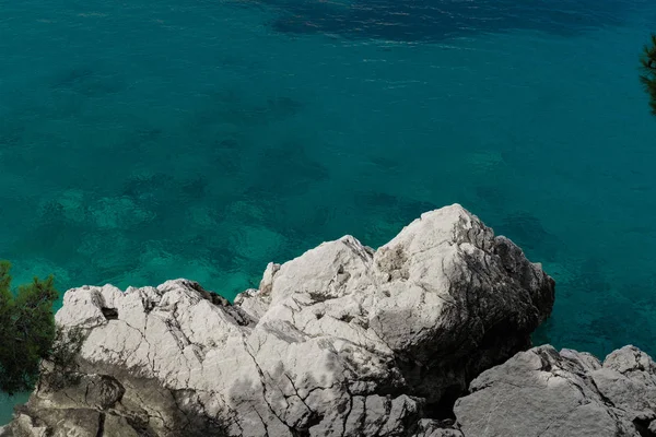 Top View Rocks Beautiful Azure Sea Montenegro — Stock Photo, Image