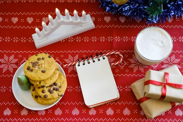 Blocco Note Vuoto Desideri Biscotti Natale Con Cioccolato — Foto Stock