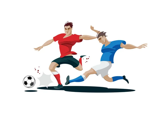 Die Spieler kämpfen um den Ball. Vektorillustration — Stockvektor