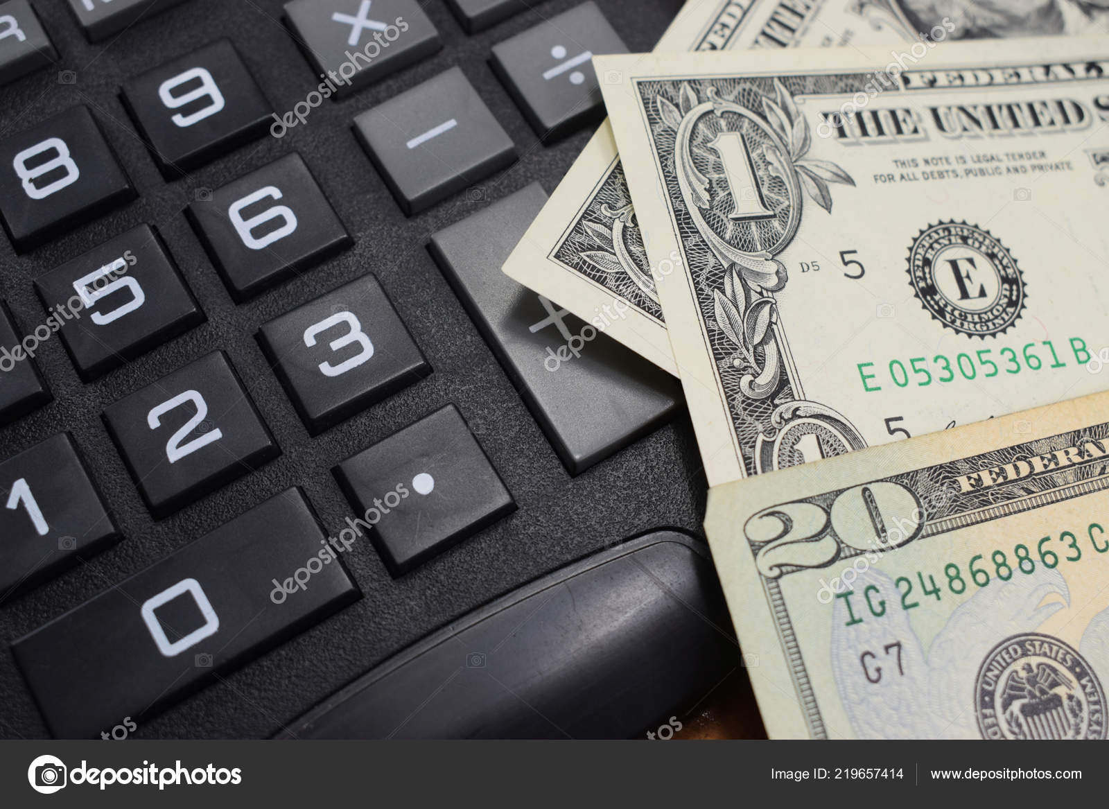 Desk Calculator Money Dollars Symbol Business Success Stock