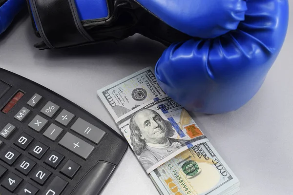 Sport Money Boxing Money Dollars Boxing Gloves — Stock Photo, Image