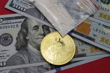 Satış ve kirli para (dolar) uyuşturucu bitcoin yoluyla kazanılan aklama