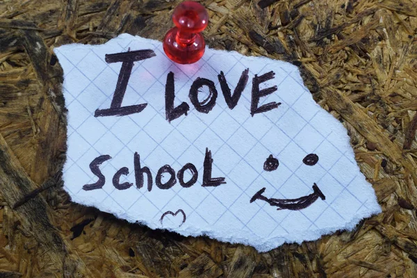 Uma Assinatura Simples Clara Amo Escola — Fotografia de Stock