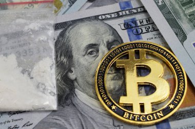 Satış ve kirli para (dolar) uyuşturucu bitcoin yoluyla kazanılan aklama