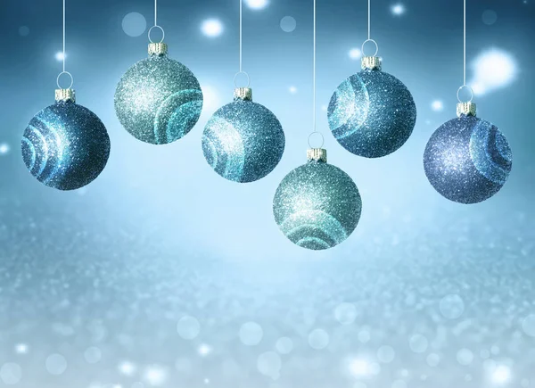 Hanging Christmas Balls Copy Space Christmas Decoration — Stock Photo, Image