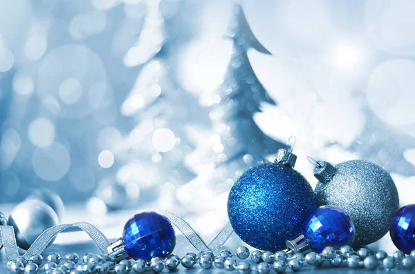 Natale Vacanza Sfondo Decorato Con Bagattelle Ghirlanda Leggera Natale Capodanno — Foto Stock