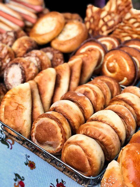 Assortiment of buns different shapes — Stock Photo, Image