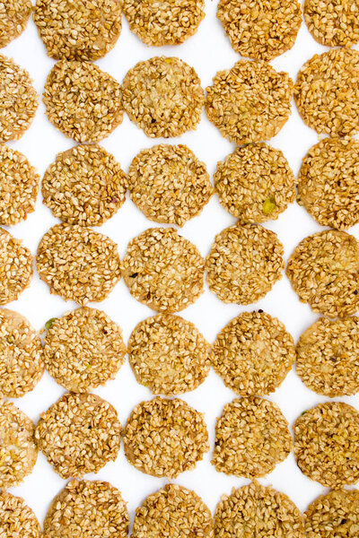 Traditional arabic cookies.Barazik, Maamol, GHRAYBEH (MIDDLE EASTERN SHORTBREAD COOKIES)