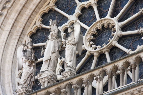 details in rose window of notre dame