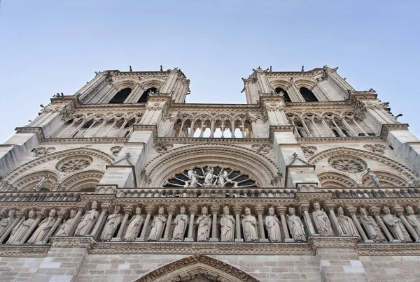 Majestic Facade Notre Dame Paris — Stock Photo, Image