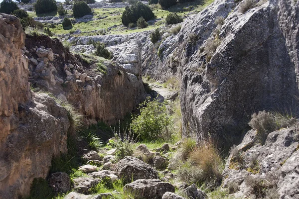 Alte Straße Nach Castellar Meca Iberische Stadt Spanien — Stockfoto