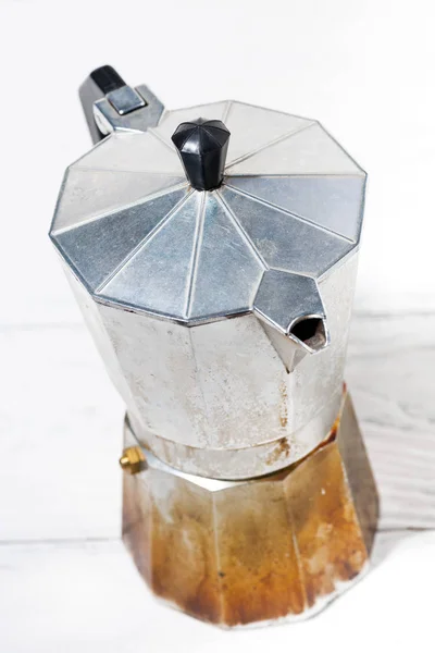 Vintage Geyser Coffee Maker Closeup — Stock Photo, Image