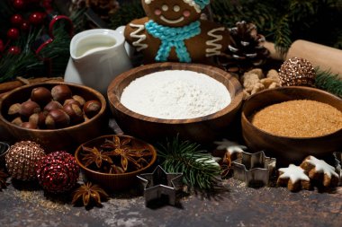 malzemeler için Noel pişirme, yatay