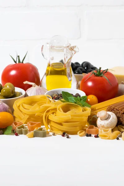 Ingredients Cooking Pasta Closeup — Stock Photo, Image