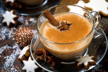 Kış baharatlı masala çay ve kurabiye, en iyi portre görüntülemek