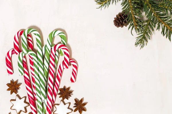 Sortiment Vánočních Cukr Cukroví Sušenky Hvězdičky Bílém Pozadí Pohled Shora — Stock fotografie