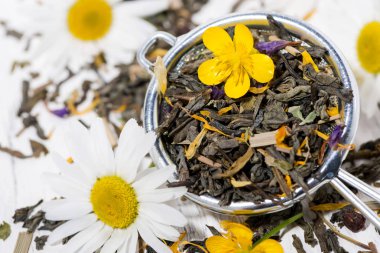 bir süzgeç, üstten görünüm bitkisel kokulu çay Makinası