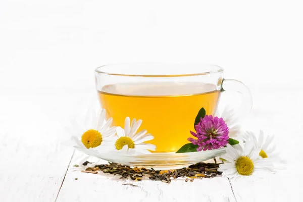 Cup of fresh fragrant herbal tea — Stock Photo, Image