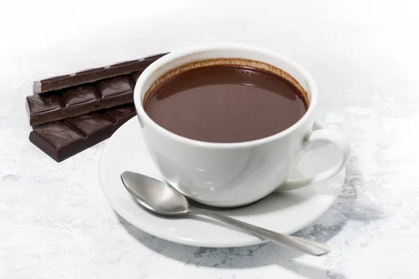 Uma xícara de chocolate quente, vista superior — Fotografia de Stock