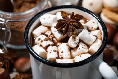 Lokum ve şekerleme, closeup ile sıcak çikolata