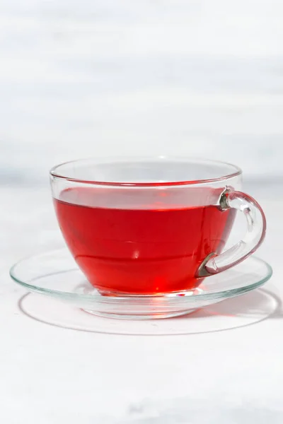 Чашка Фруктового Чая Вертикальный Макро — стоковое фото
