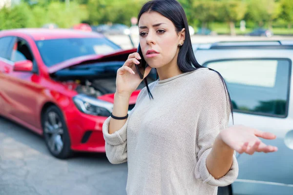 Servicio Remolque Necesario Después Accidente Coche Carretera — Foto de Stock