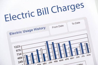 Enerji verimliliği kavramı ve enerji faturası kağıtları