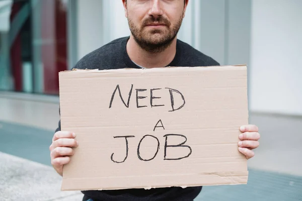 Chico Sin Trabajo Buscando Trabajo Mendigando Las Calles — Foto de Stock