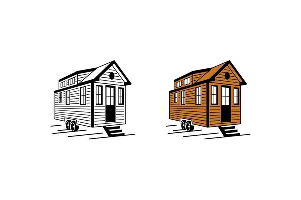 caravan trailer wood illustration