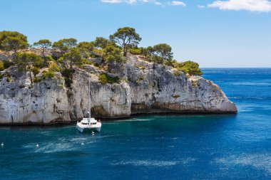 Calanques port iğnesi cassis, provence, Fransa