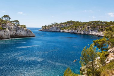 Calanques port iğnesi cassis, provence, Fransa