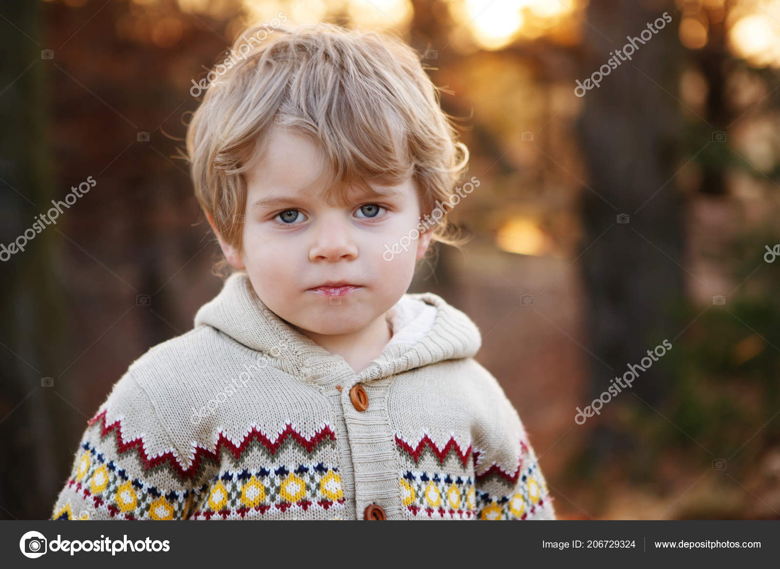 Portrait de beau petit garçon caucasien de ans, en plein air