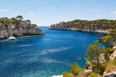 Calanques port iğnesi cassis, provence, Fransa