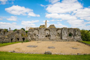 İrlanda, Boyne Nehri 'ndeki County Meath' deki Trim kalesinin panoramik görüntüsü. İrlanda 'daki en büyük Anglo-Norman kalesidir.