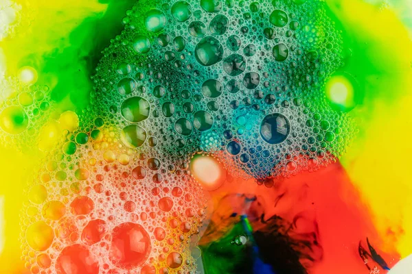 Makro Nahaufnahme Von Verschiedenen Farben Ölfarbe Seife Buntes Acryl Konzept — Stockfoto