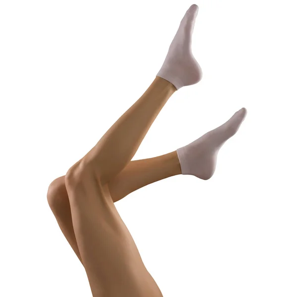 靴下オン裸の女性の足 — ストック写真