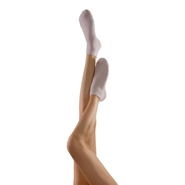 Socks Bare Female Feet — Stock Photo, Image