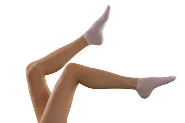 Ponožky Bosých Ženských Nohou Stock Fotografie