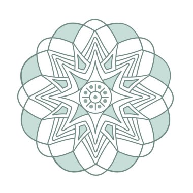 vektör etnik mavi mandala kar tanesi geometrik süslemesi soyut