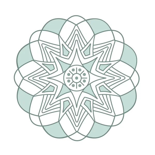 vektör etnik mavi mandala kar tanesi geometrik süslemesi soyut