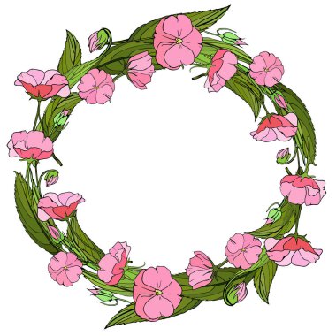 Çiçek çelenk vecrot pembe çiçekli